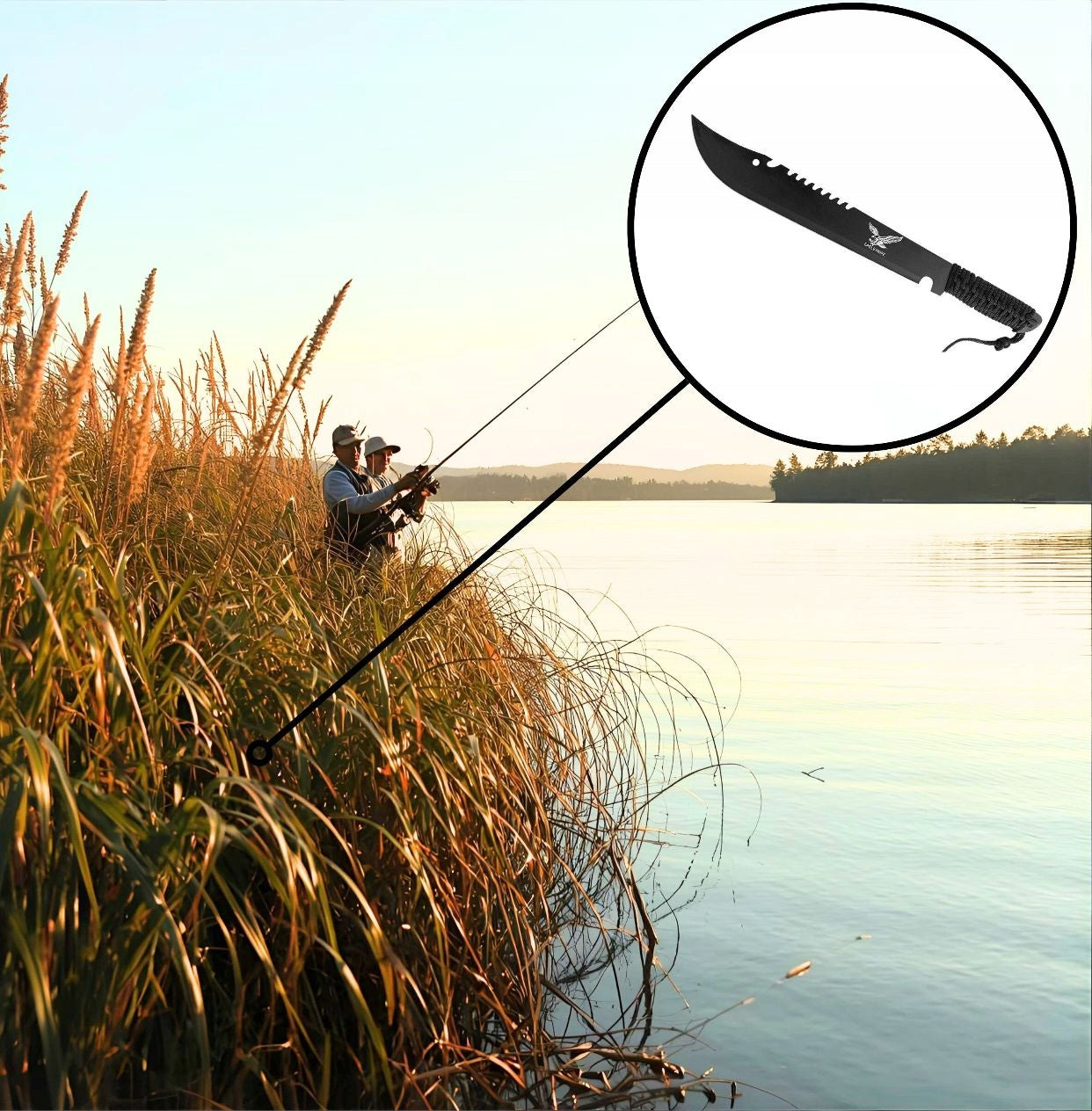 LARGE BLACK SURVIVAL CAMPING MACHETE 50 CM SWORD TOURIST COVER Manufacturer code do Karczowania Survival Ogrodowa Finka Bagnet