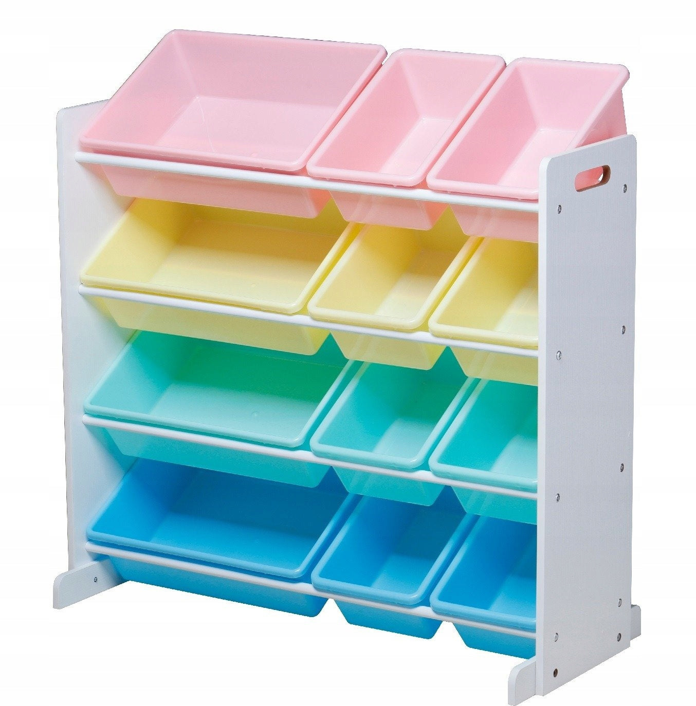 LARGE BOOKCASE ORGANIZER CONTAINERS FOR CHILDREN'S TOYS Manufacturer code Regał pojemniki plastikowe pastelowe