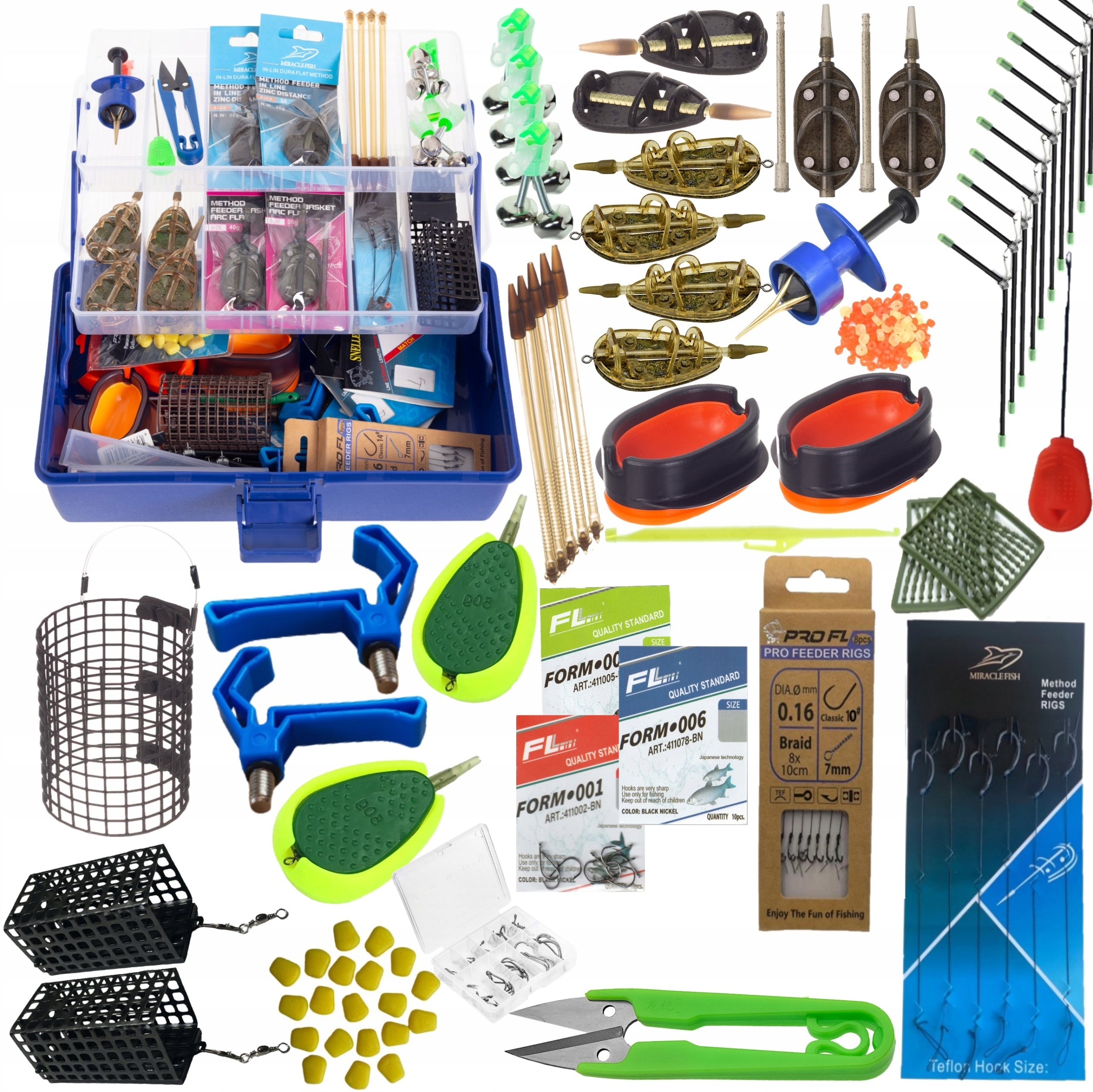 LARGE BOX FISHING SET ACCESSORIES 181 ELEMENT. FOR GIFT FEEDER GROUND