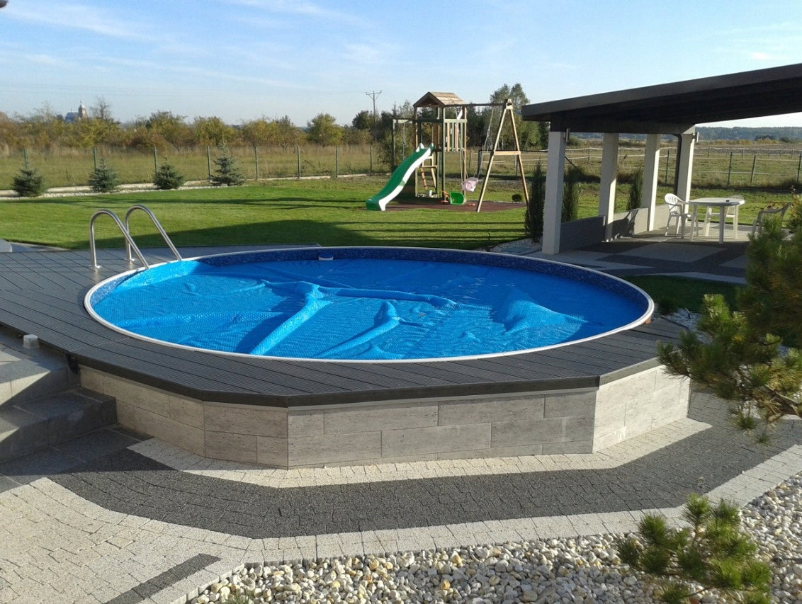 LARGE BURIED GARDEN ROUND SWIMMING POOL IN THE GROUND CANADIAN FAMILY 4,6 x 1,2 m Height 119 cm