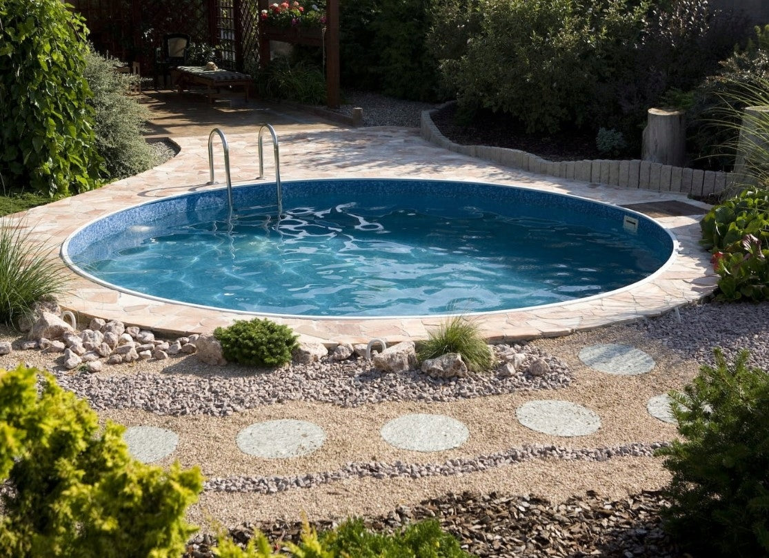 LARGE BURIED GARDEN ROUND SWIMMING POOL IN THE GROUND CANADIAN FAMILY 4,6 x 1,2 m Series basen