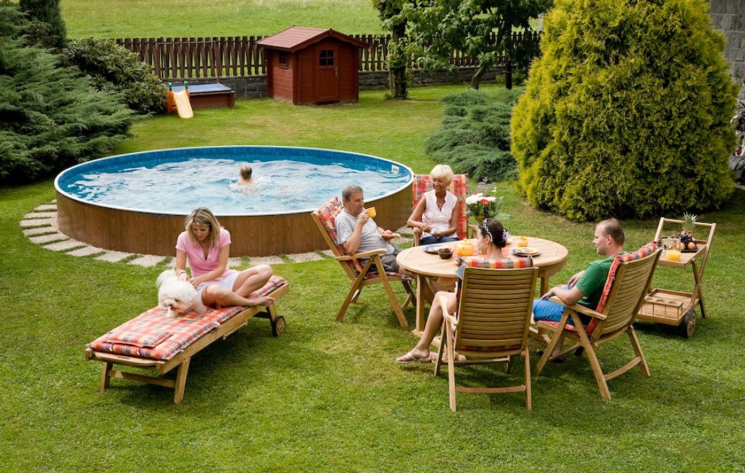 LARGE BURIED GARDEN ROUND SWIMMING POOL IN THE GROUND CANADIAN FAMILY 4,6 x 1,2 m Volume 19990 l