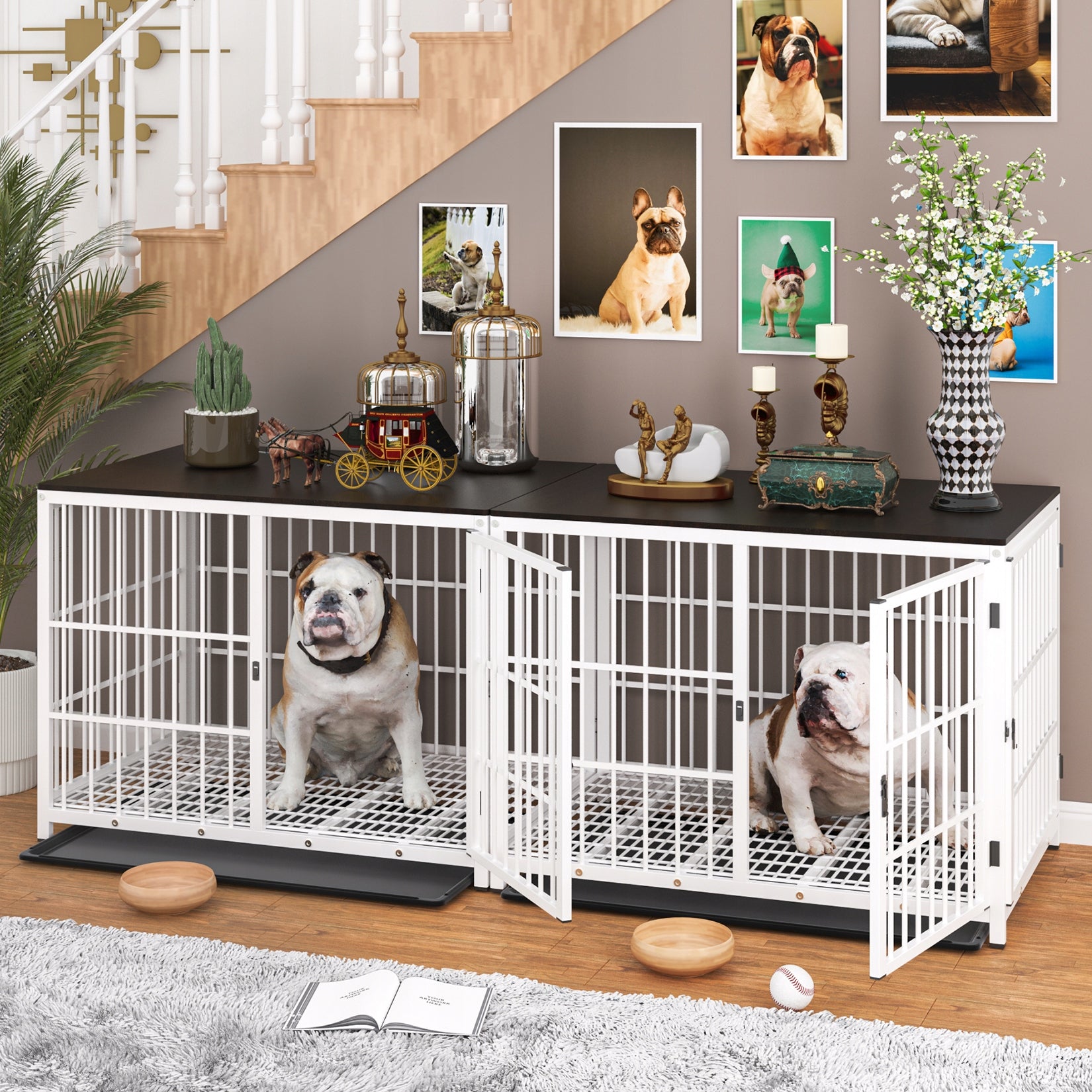 LARGE CAGE DOG PLAYPEN WITH WOODEN TOP M Kind cage