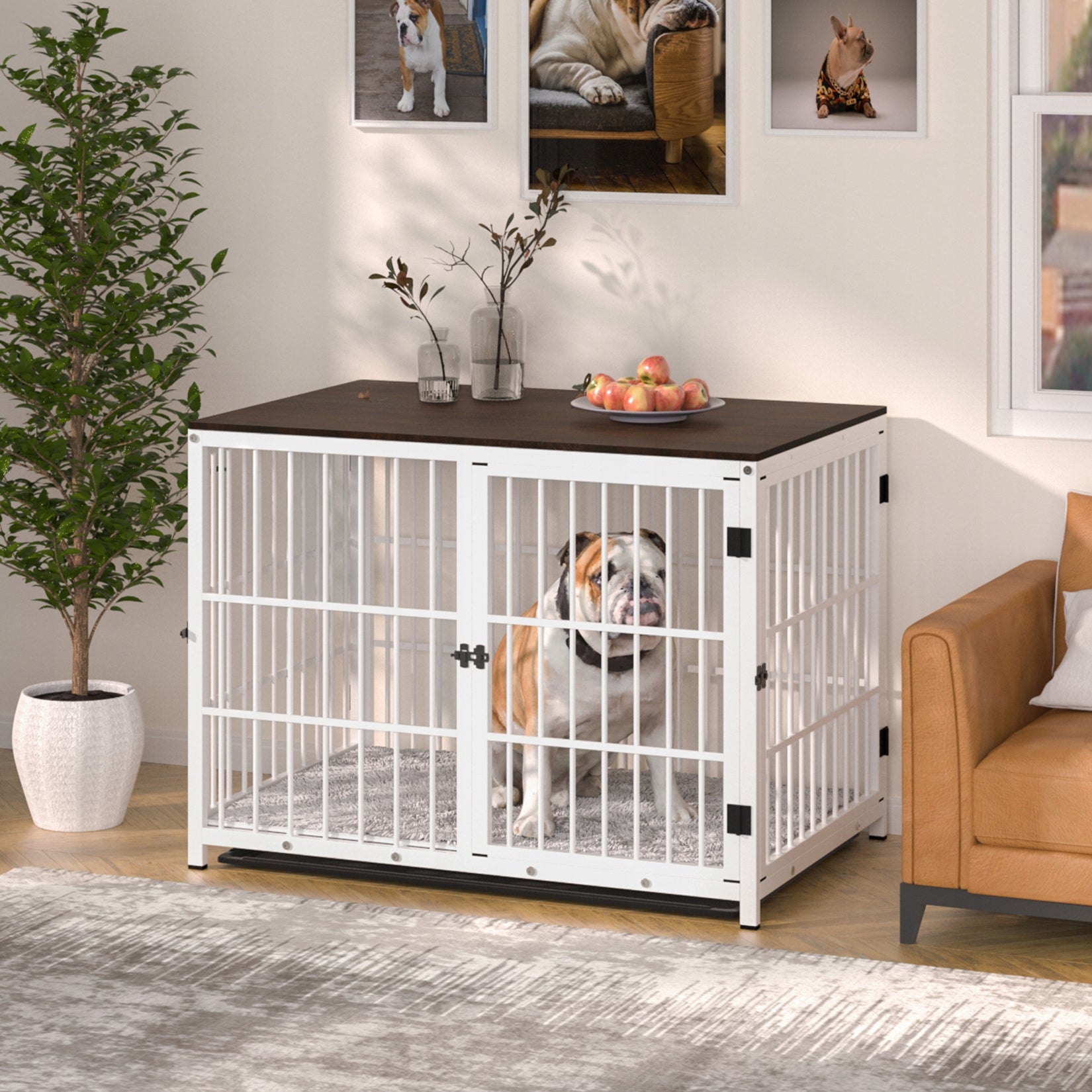 LARGE CAGE DOG PLAYPEN WITH WOODEN TOP M Manufacturer code KLATKA METALOWA KOJEC DLA PSÓW PSA M