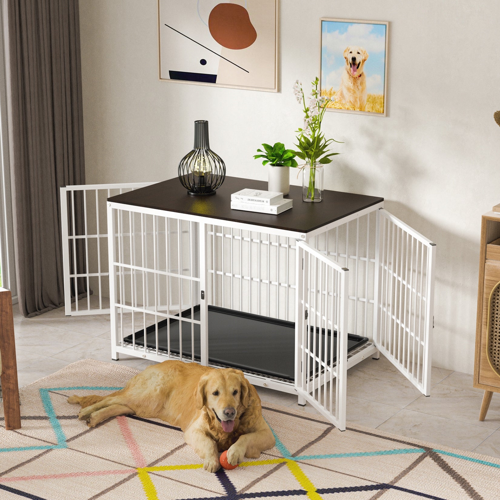 LARGE CAGE DOG PLAYPEN WITH WOODEN XL TOP Brand BingoPaw