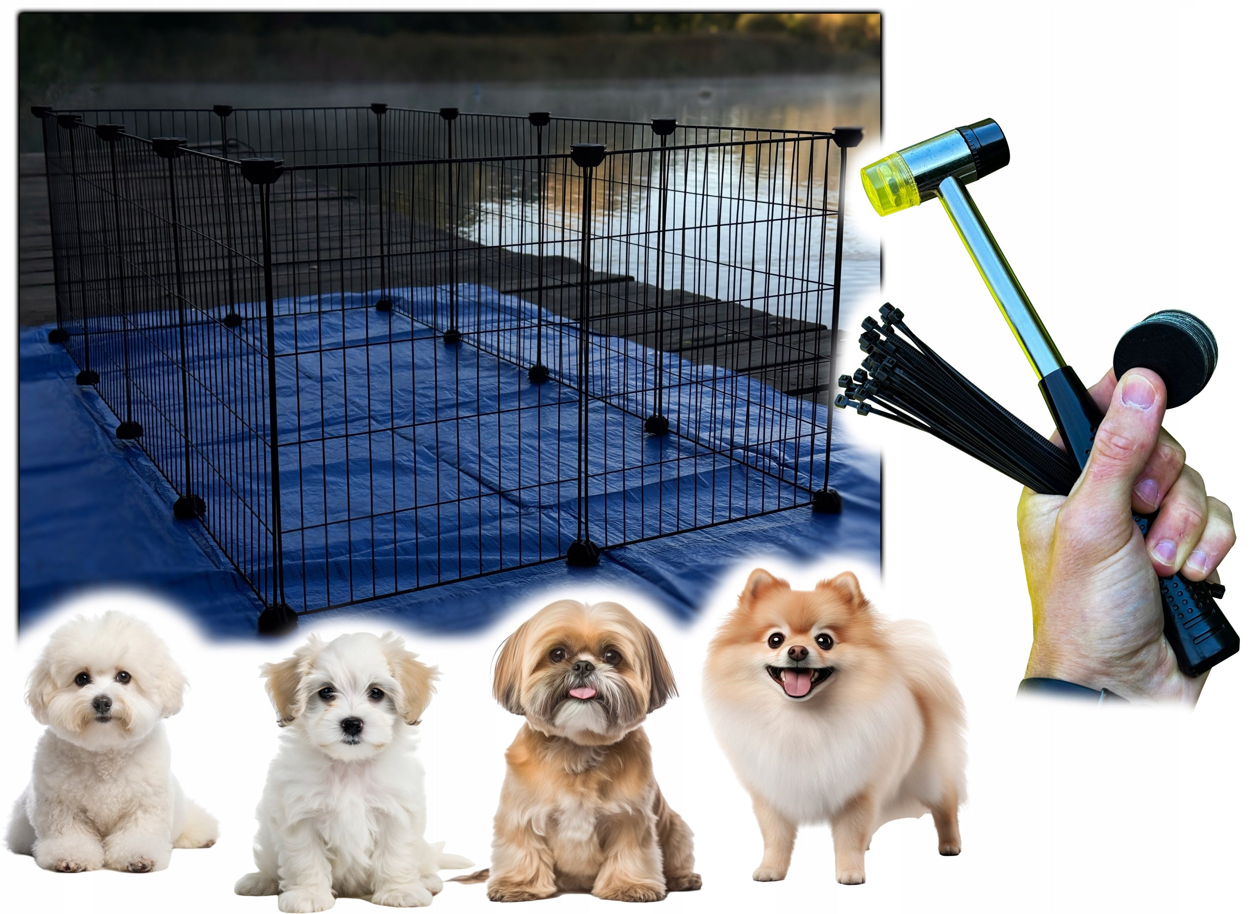 LARGE CAGE PLAYPEN FOR PUPPY SMALL YOUNG DOG+ACCESSORIES PROTECTIVE MAT