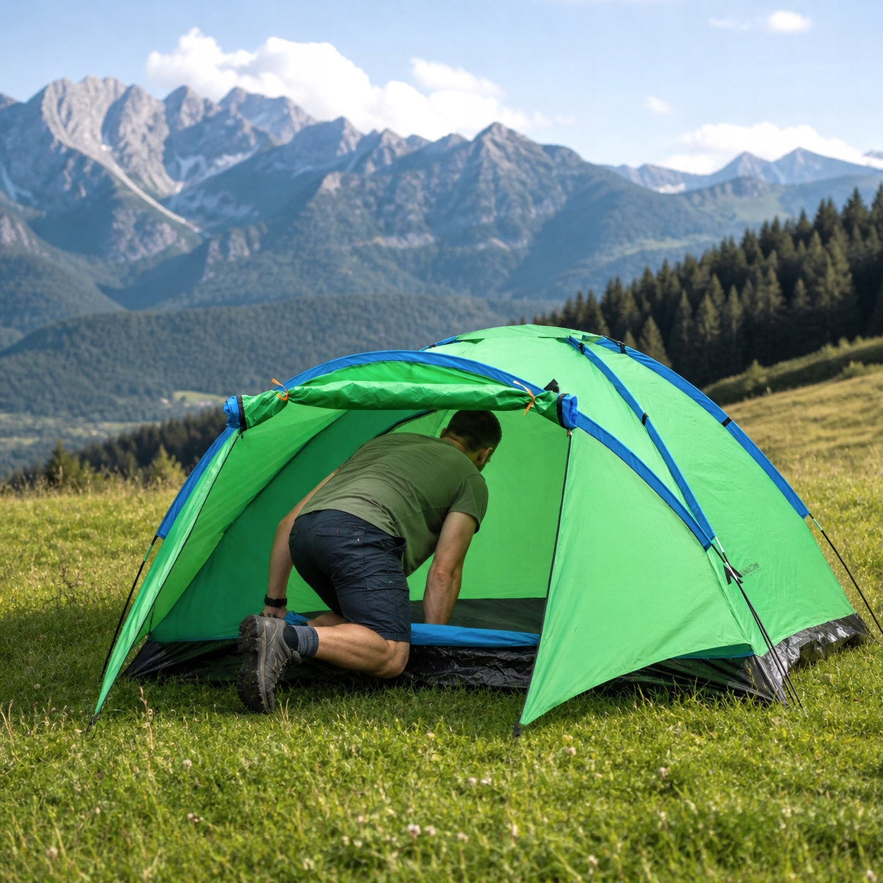 LARGE CAMPING GARDEN TENT 6-PERSON IGLO 240x290cm XXL Packaging status original