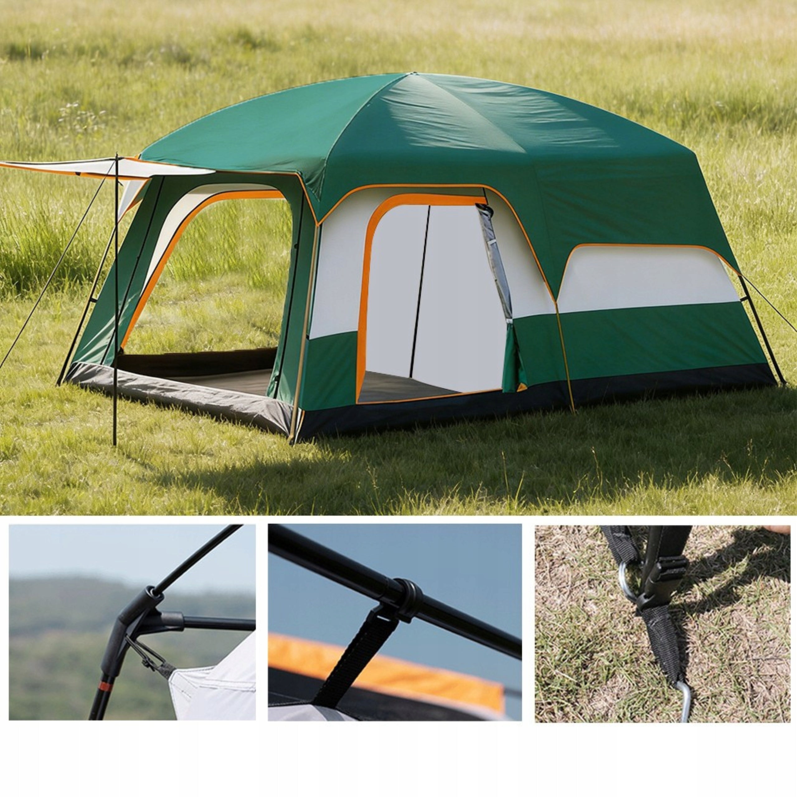 LARGE CAMPING TENT GARDEN TOURIST SCREEN CANOPY MOSQUITO NET 4os Manufacturer code CT-4P-OXFORD-3D-PRO