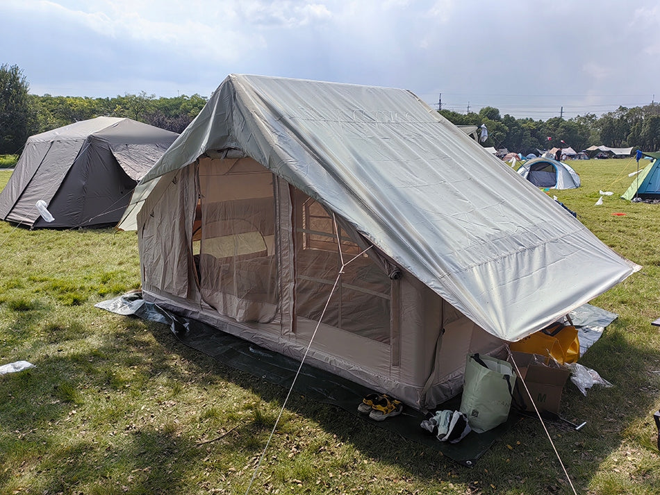 LARGE CAMPING TENT PUMPED 4 PERSON INFLATABLE PUMP 6.4m2 320x200CM Number of people 4