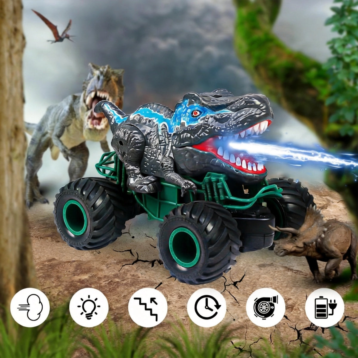 LARGE CAR Dinosaur Truck REMOTE CONTROLLED LED Dinosaurs Brand no brand