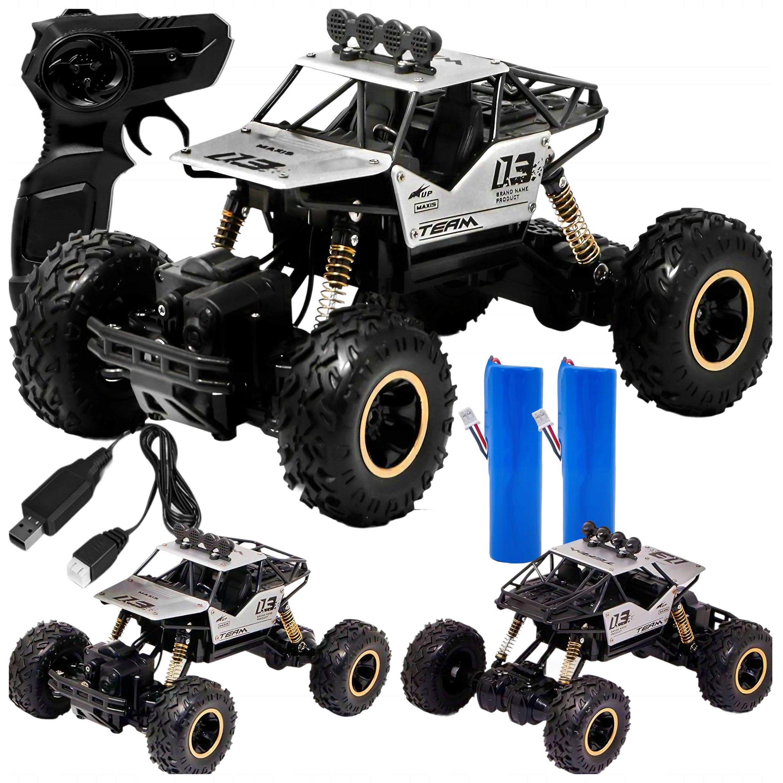 LARGE CAR REMOTE CONTROLLED OFF-ROAD 4x4 AUTO RC REMOTE CONTROL 2 BATTERIES