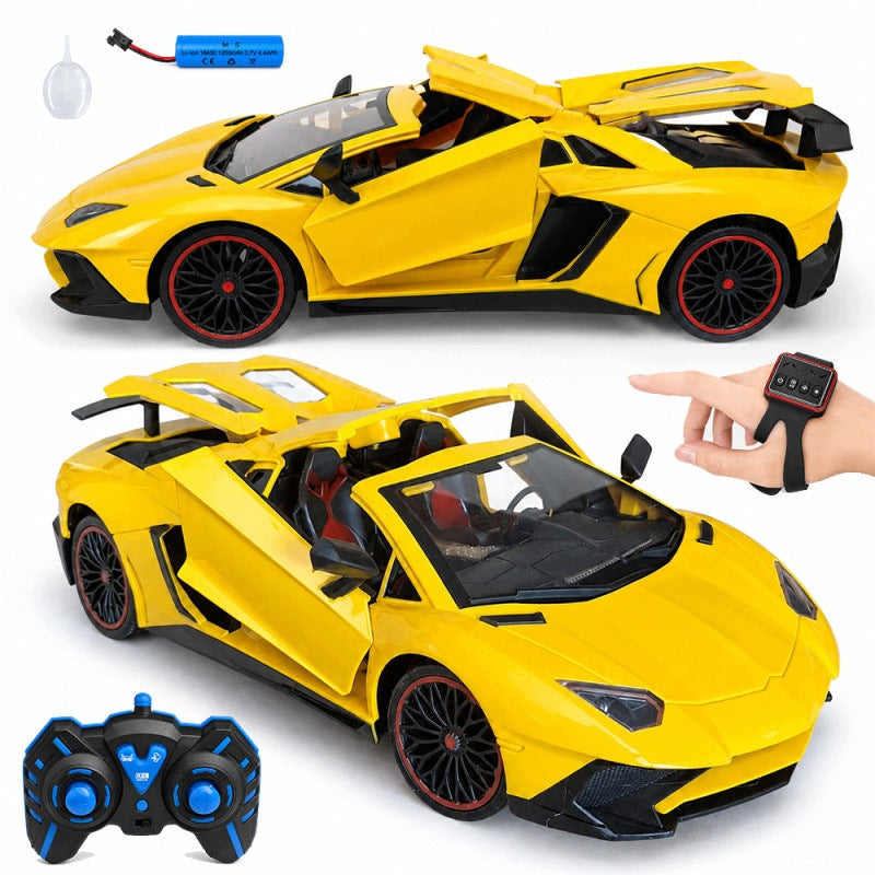 LARGE CAR REMOTE CONTROLLED SMOKE REMOTE CONTROLLED BY GESTURES YELLOW