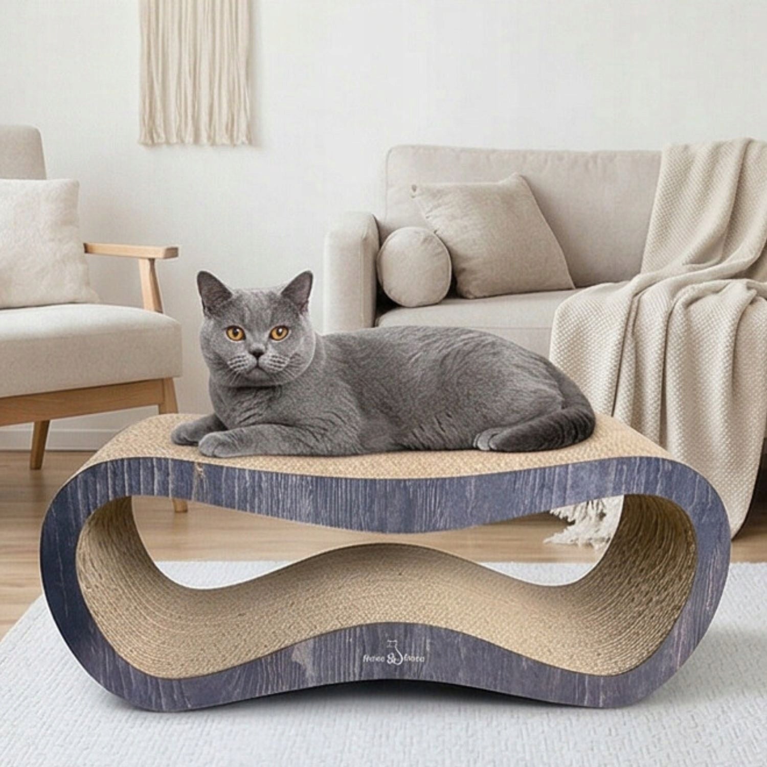 LARGE CARDBOARD CAT SCRATCRATOR BED 78x28x24 cm Mruu&Pruu Kind small scratching post bed scratching mats other