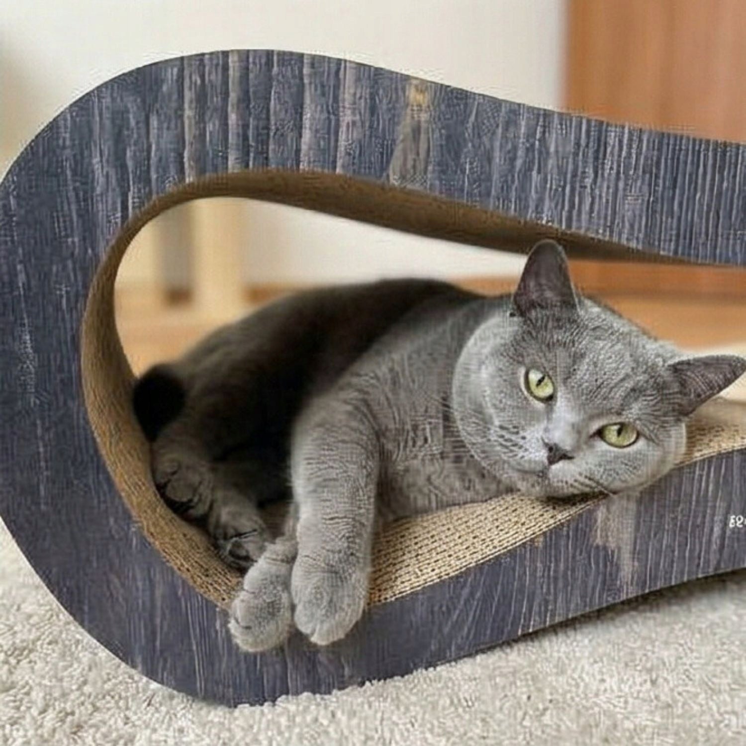 LARGE CARDBOARD CAT SCRATCRATOR BED 78x28x24 cm Mruu&Pruu Packaging status original