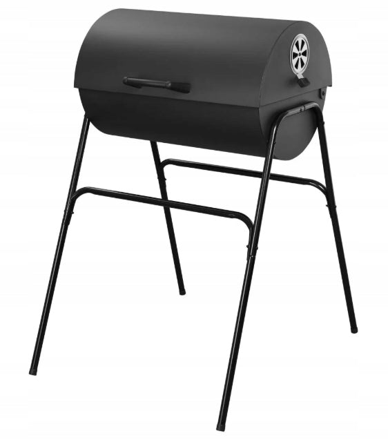 LARGE CHARCOAL GARDEN GRILL CLOSED TABLE WITH BARREL COVER GRILL MEISTER Manufacturer code 472135