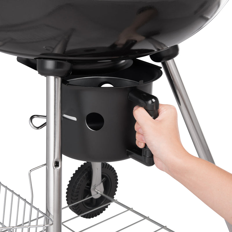 LARGE CHARCOAL GARDEN GRILL ON WHEELS WITH LID Packaging status original