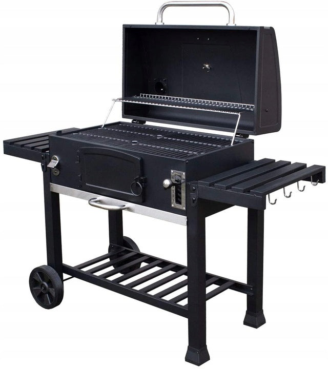 LARGE CHARCOAL GRILL EL FUEGO ONTARIO XXL GRATE CAST IRON CHIMNEY FOLDING SHELVES Manufacturer El Fuego