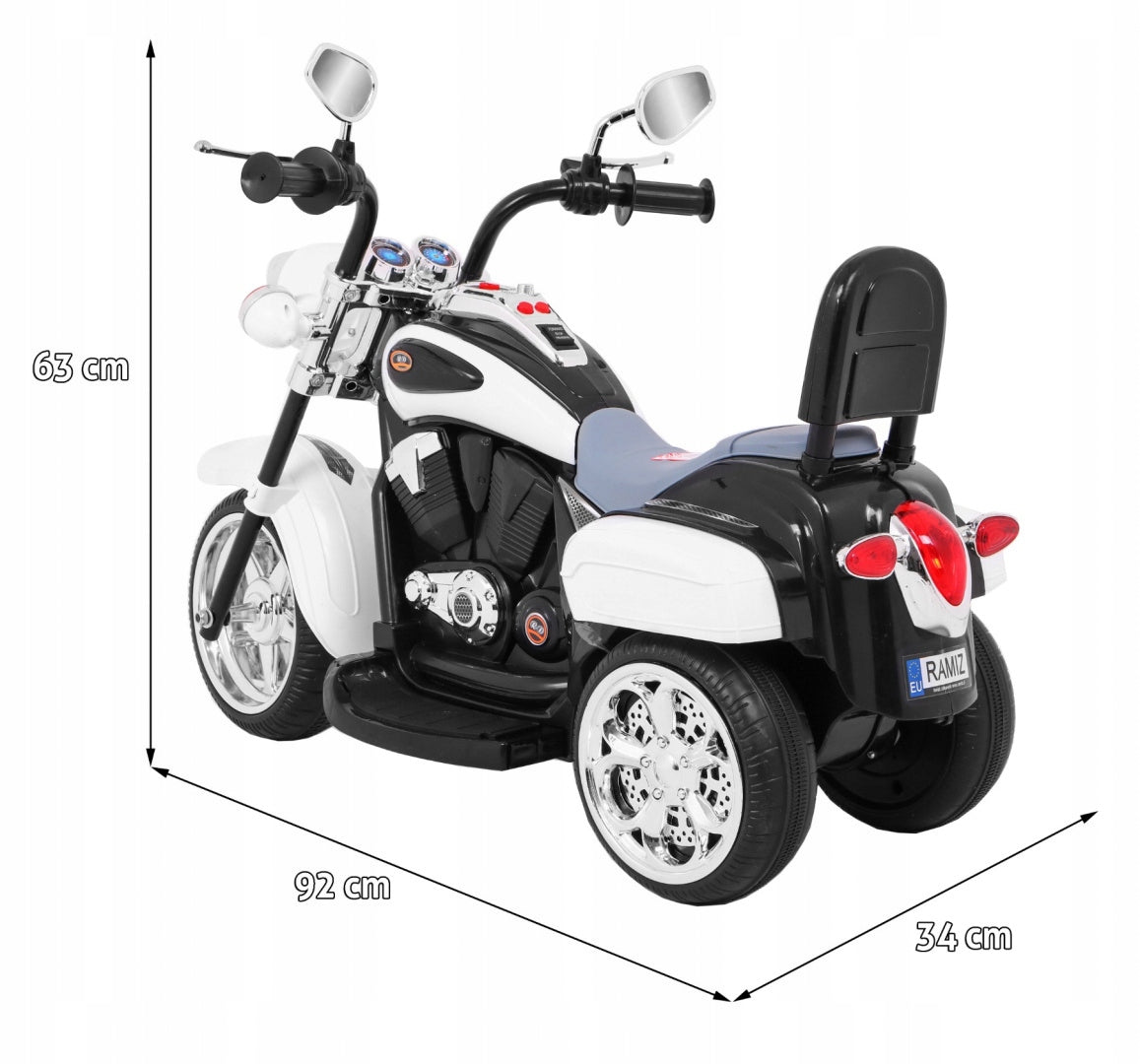 LARGE CHILDREN'S MOTORBIKE HARLEY CHOPPER FOR BATTERY Brand Bemi