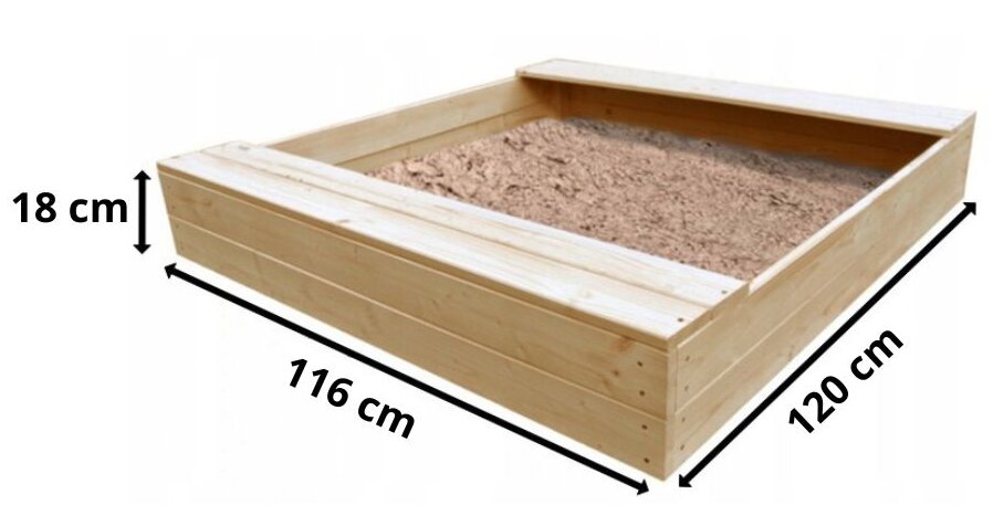 LARGE CHILDREN'S WOODEN SANDBOX + TARPAULIN POLISH MANUFACTURER Kind wooden