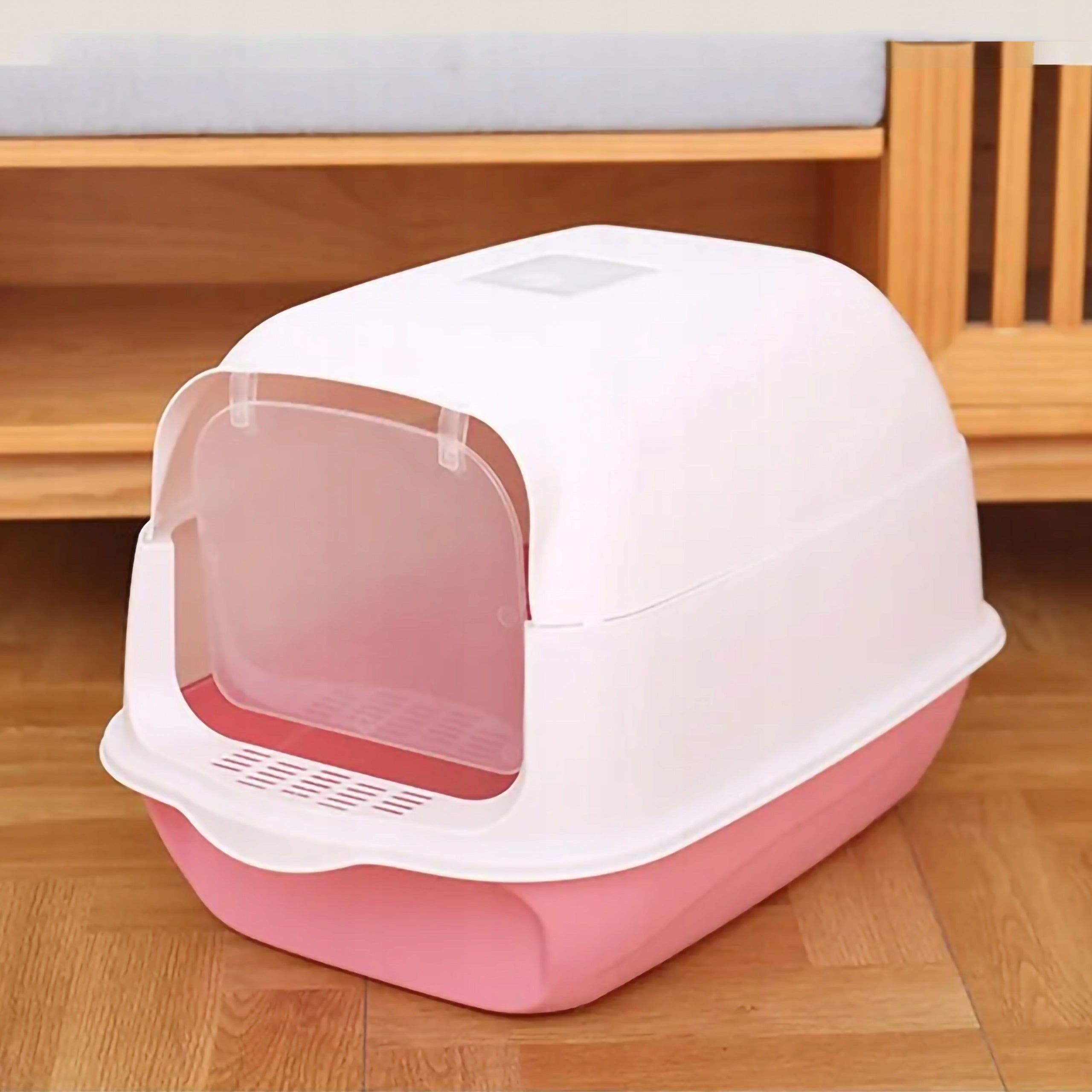 LARGE CLOSED CAT LITTER BOX with filter and spatula Manufacturer code KDK-03-R