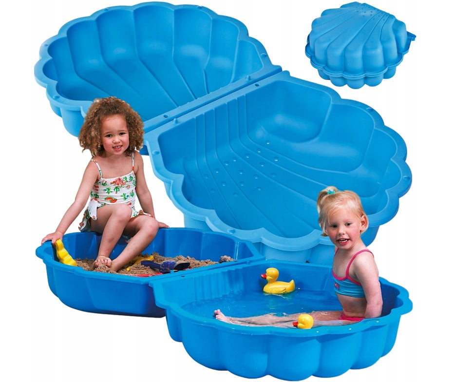 LARGE CLOSED SANDBOX XXL POOL 2in1 GARDEN SHELL FOR CHILDREN FUN