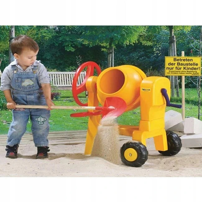 LARGE CONCRETE MIXER WITH HOOK + BUILDER BRICKLAYER SET WADER POLESIE XXL Manufacturer code 43753