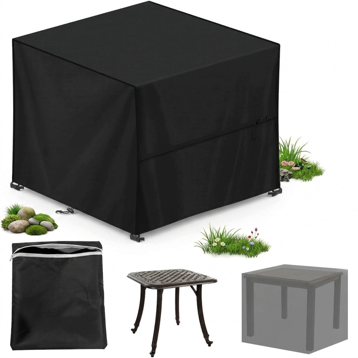 LARGE COVER FOR TERRACE FURNITURE 100x100x80 – WITH STORAGE BAG