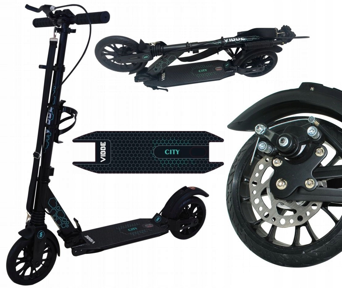 LARGE City Scooter VIBBE 200mm disc brake shock absorber folding