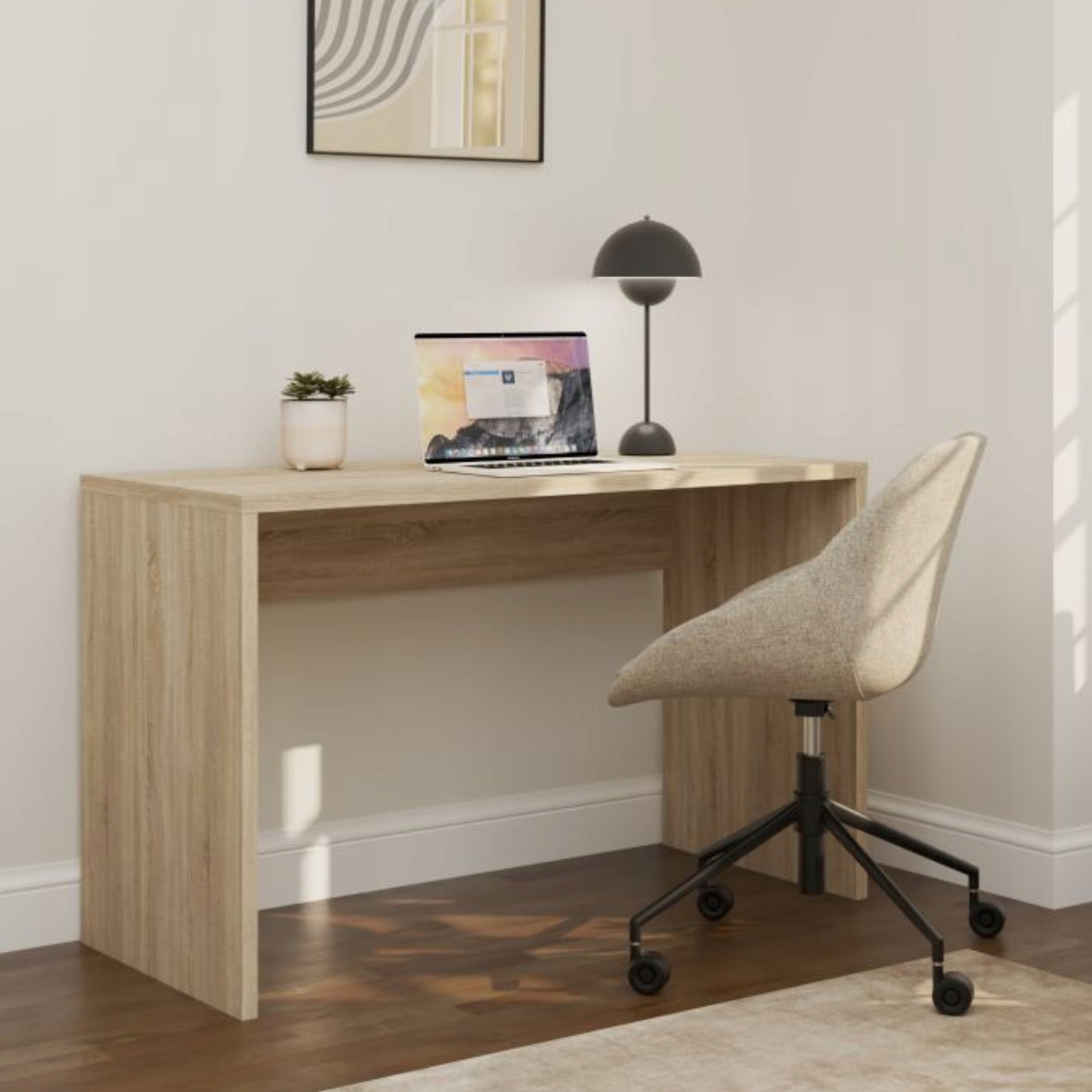 LARGE DESK SONOMA OAK FOR RECEPTION WIDE 120cm THICK TOP 2.5cm Furnitex