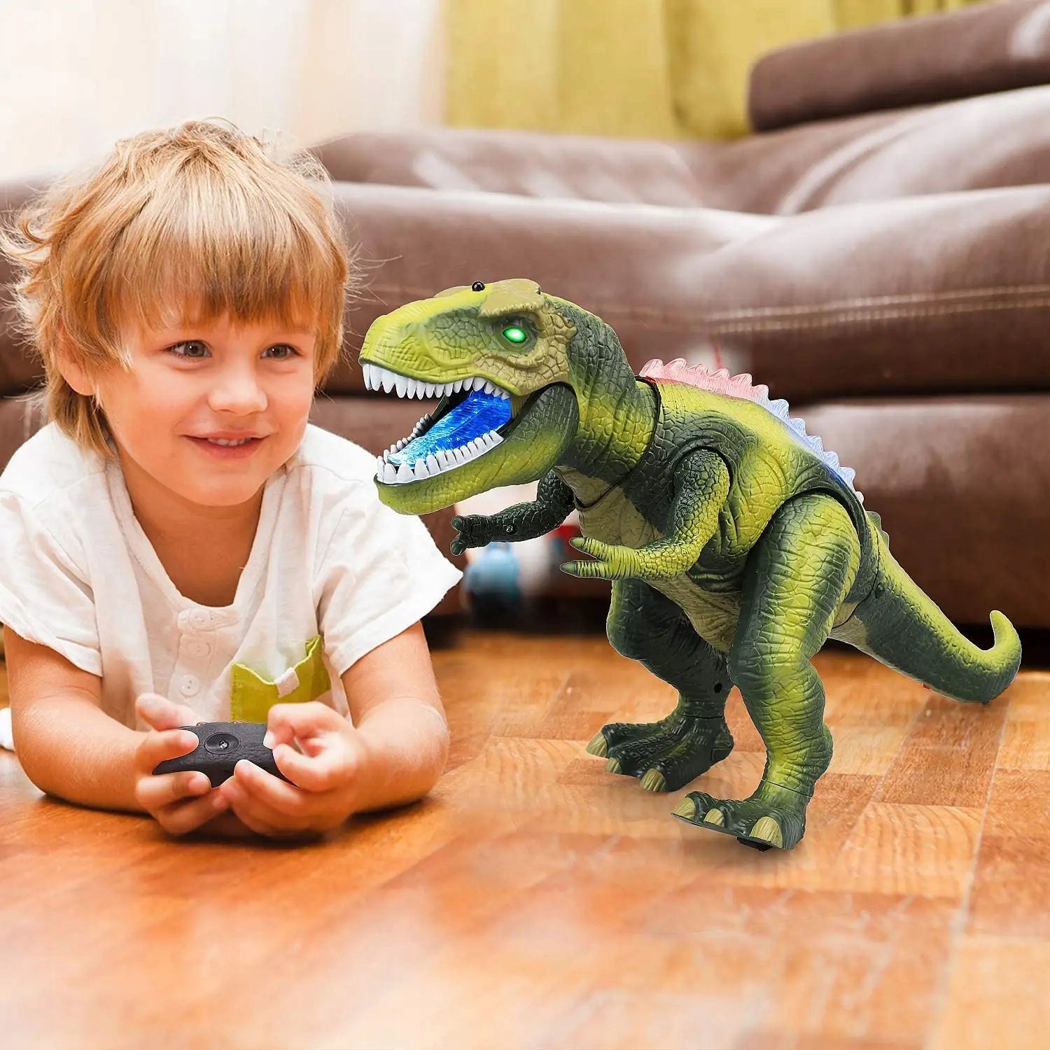 LARGE DINOSAUR CONTROLLED ROBOT TOYS GIFT FOR KIDS T-REX WALKS LED Kind walking
