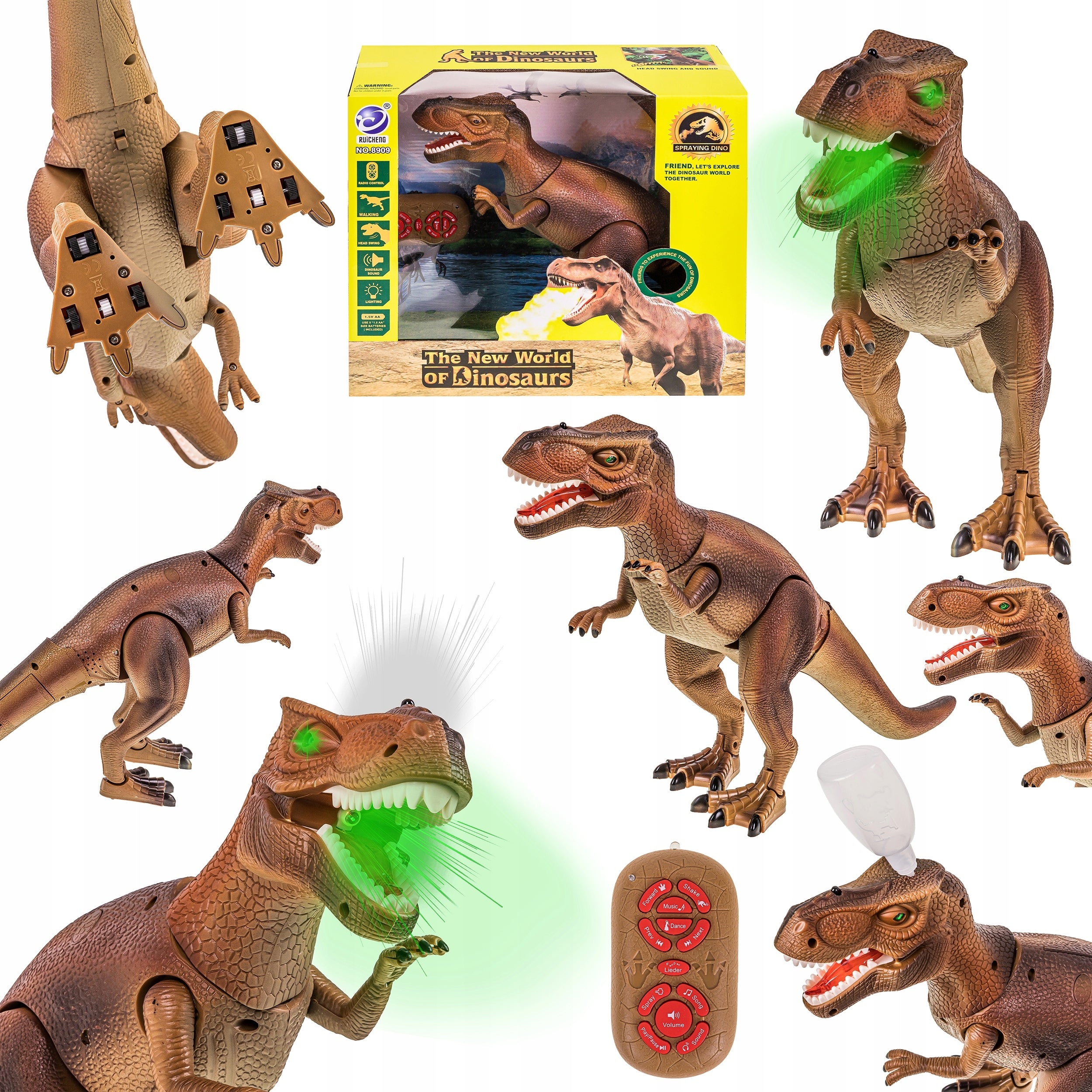 LARGE DINOSAUR T-REX WALKS ROARING GLOWING SMOKE Brand no brand