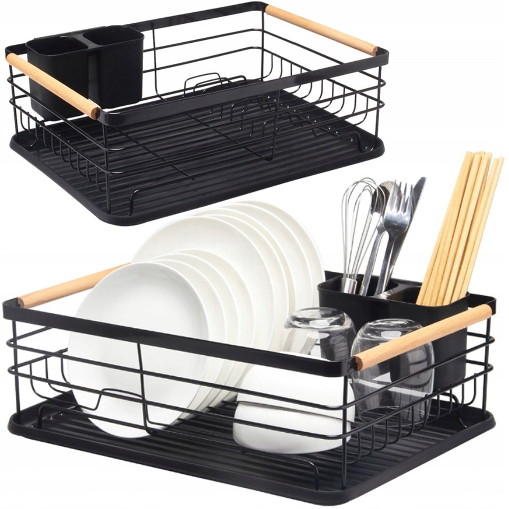 LARGE DISH DRYER PLATES CUTLERY GLASSES STANDING METAL DRAINER Packaging status original