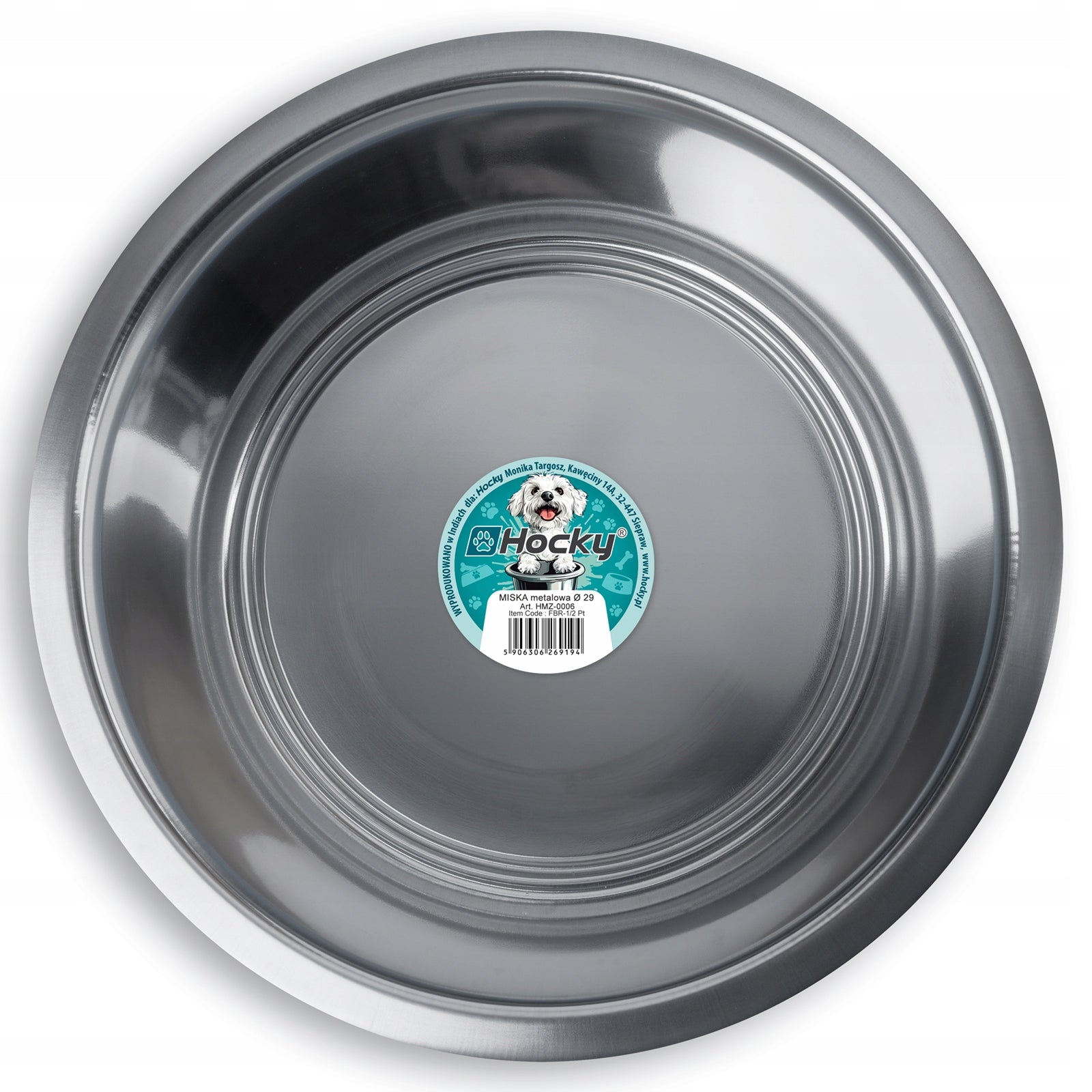 LARGE DOG BOWL 4,7l METAL Silver STAINLESS STEEL WATER FOOD Packaging status original