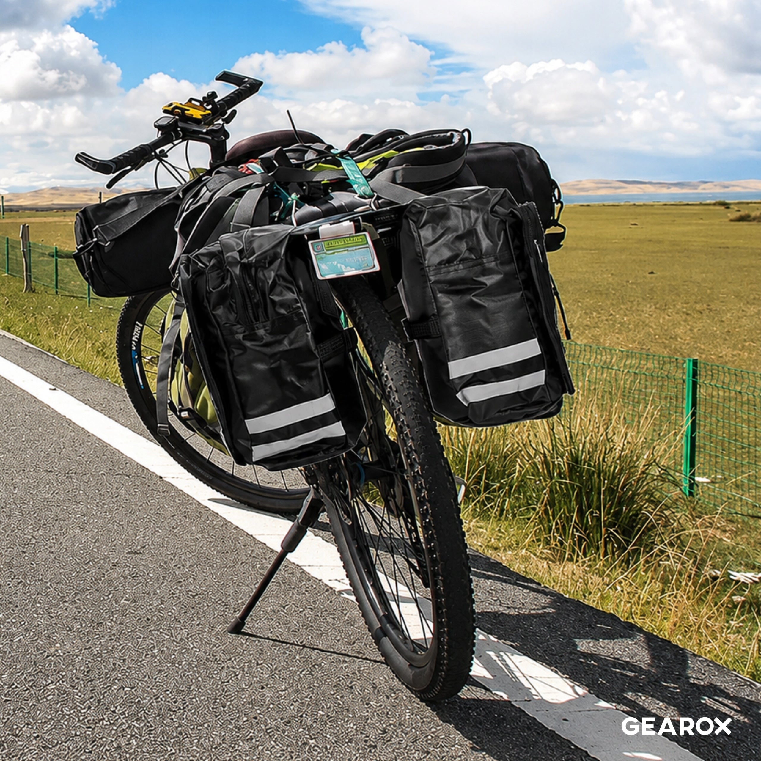 LARGE DOUBLE POUCH BICYCLE BAG REAR FOR TRUNK SIDE TRUNKS 25L Kind rear