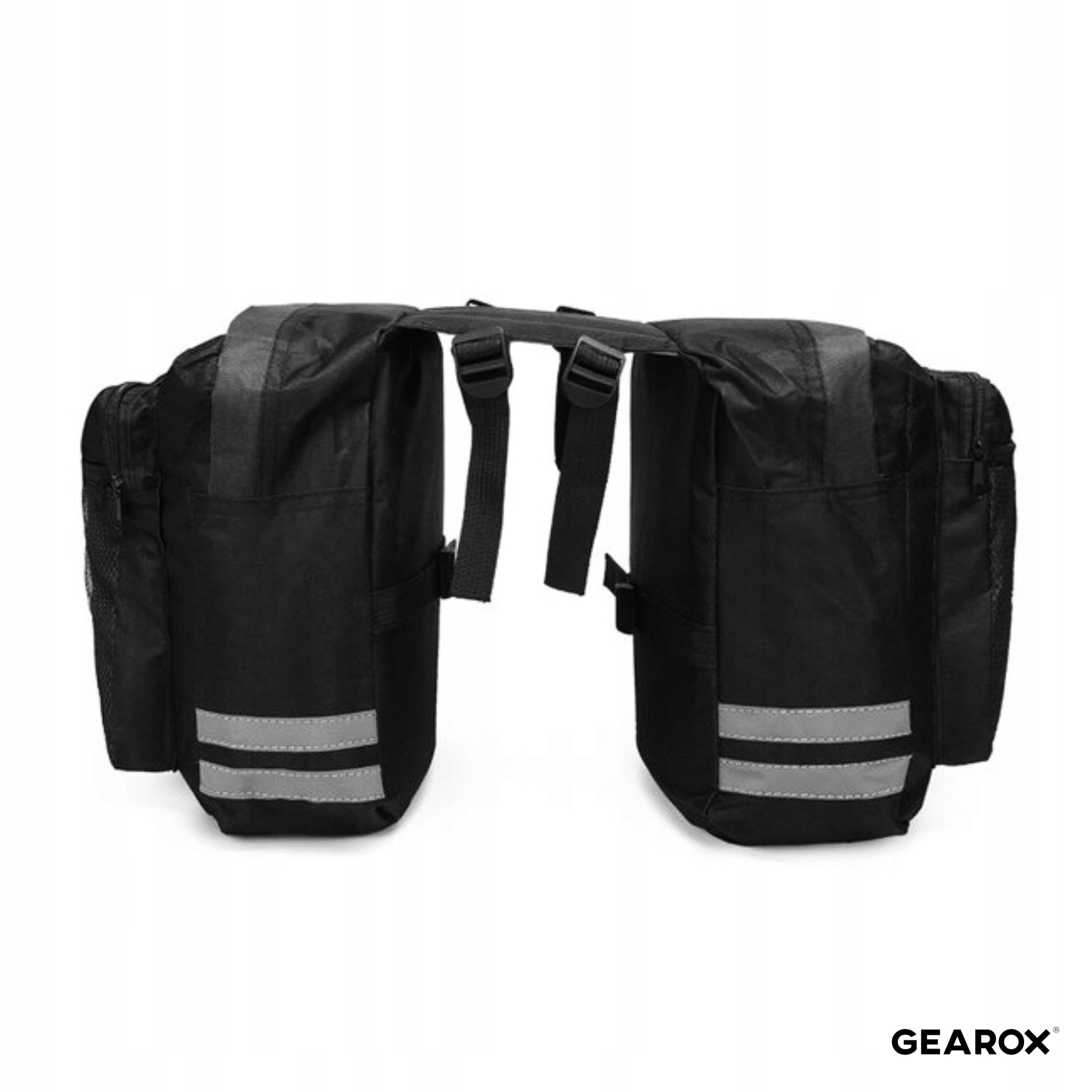 LARGE DOUBLE POUCH BICYCLE BAG REAR FOR TRUNK SIDE TRUNKS 25L Manufacturer code GEAROX SAKWA ROWEROWA TYLNA 25L KIESZENIE
