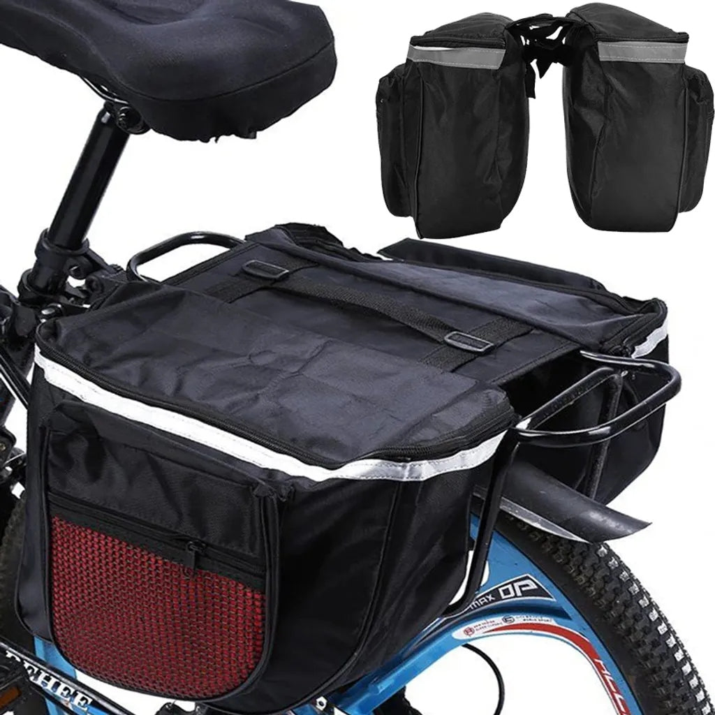 LARGE DOUBLE POUCH BICYCLE BAG REAR FOR TRUNK SIDE TRUNKS