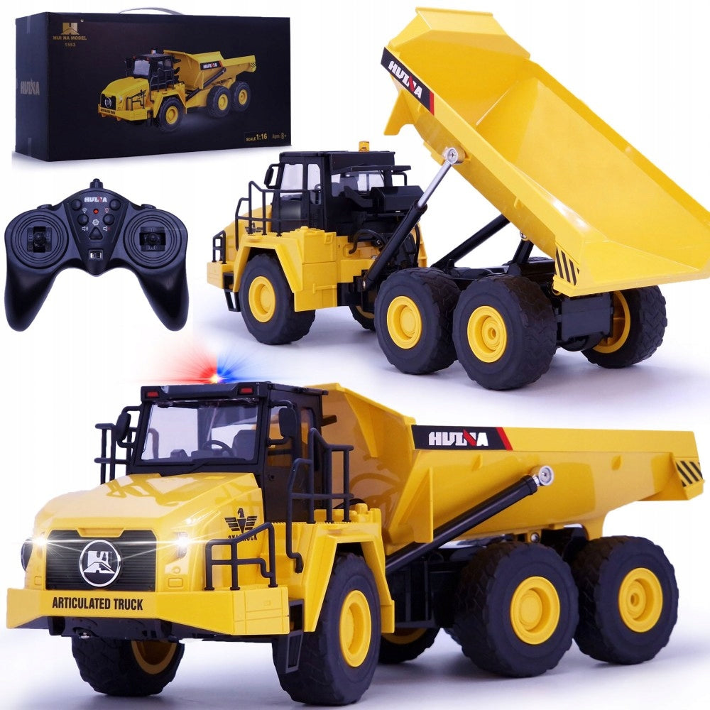 LARGE DUMP TRUCK REMOTE CONTROLLED ARTICULATED FOR REMOTE CONTROL LED SOUND