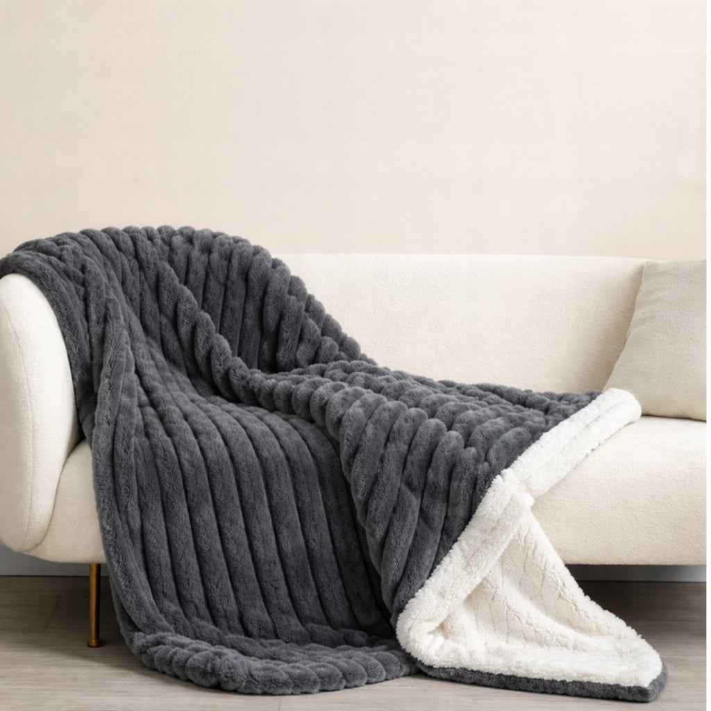 LARGE ELECTRIC BLANKET 170x160 HEATING MAT THICK SHERPA STRIPS LCD REMOTE CONTROL Medical device no