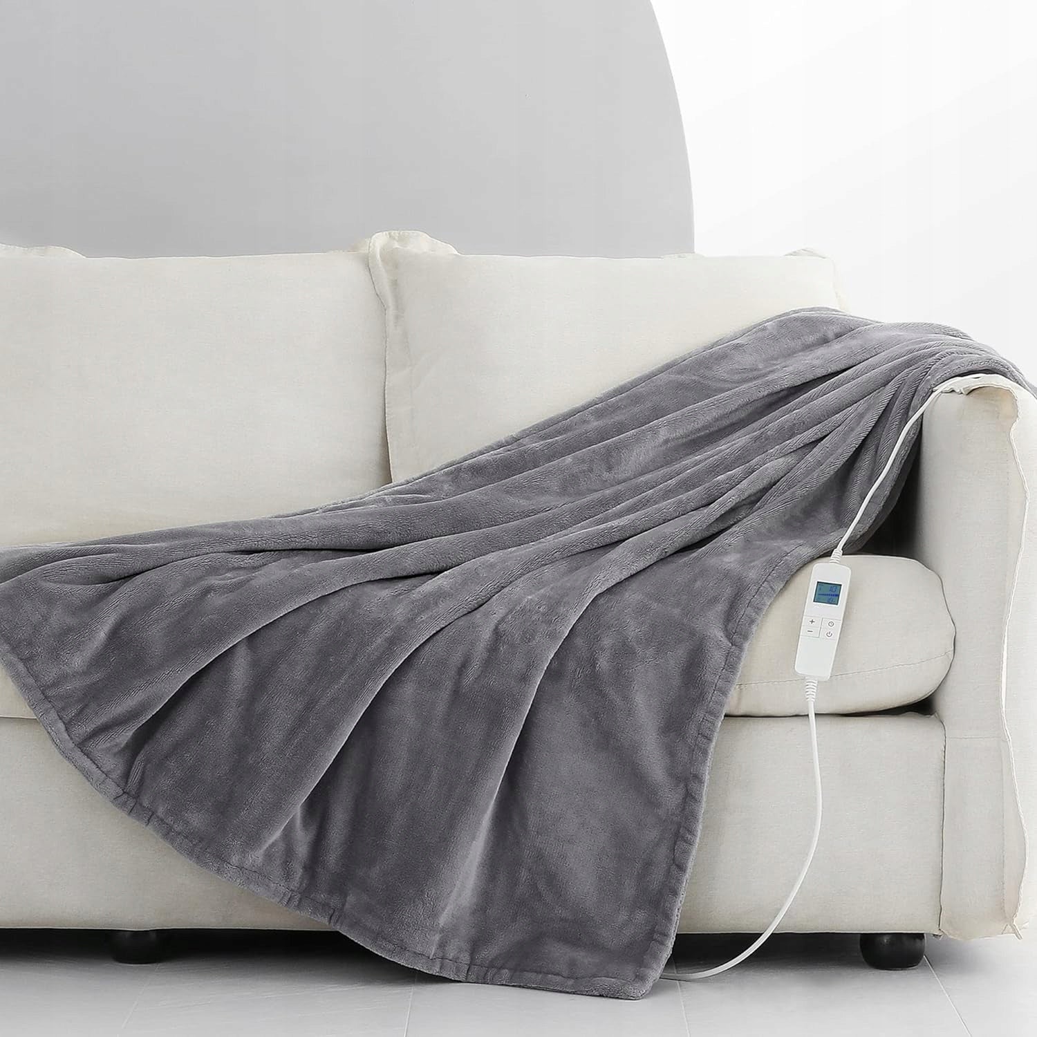LARGE ELECTRIC BLANKET PLUSH HEATING MAT 160X120 REMOTE CONTROL LCD TIMER 160W Brand MatMay