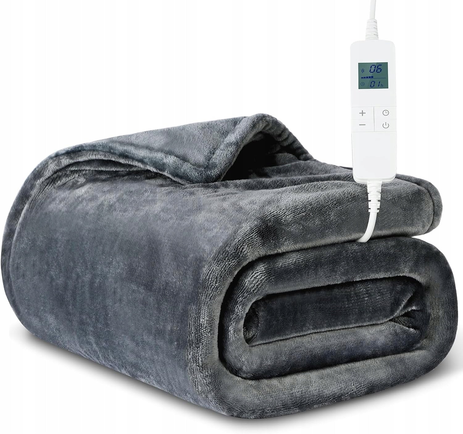 LARGE ELECTRIC BLANKET PLUSH HEATING MAT 160X120 REMOTE CONTROL LCD TIMER 160W