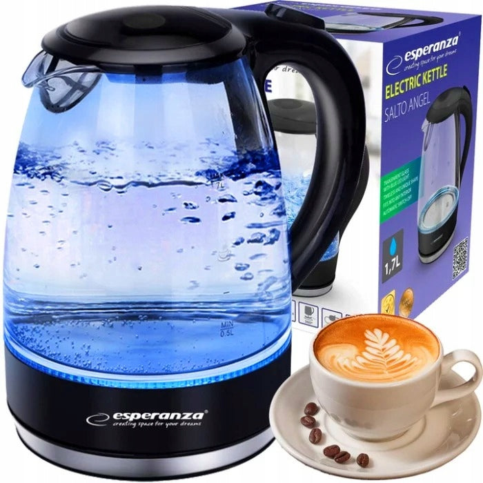 LARGE ELECTRIC KETTLE WIRELESS GLASS LED