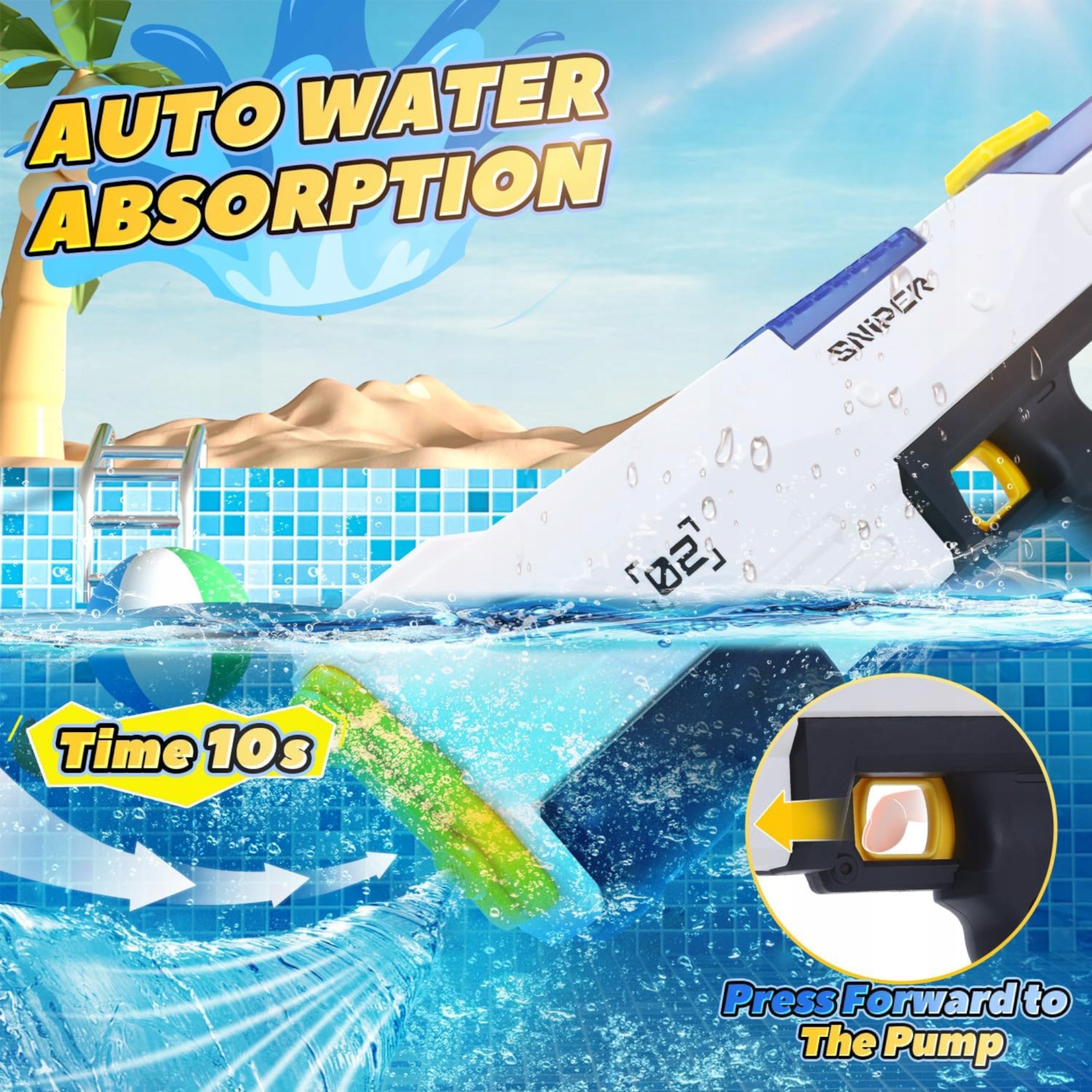 LARGE ELECTRIC WATER GUN AUTOMATIC WATER INTAKE RANGE 12M Brand no brand