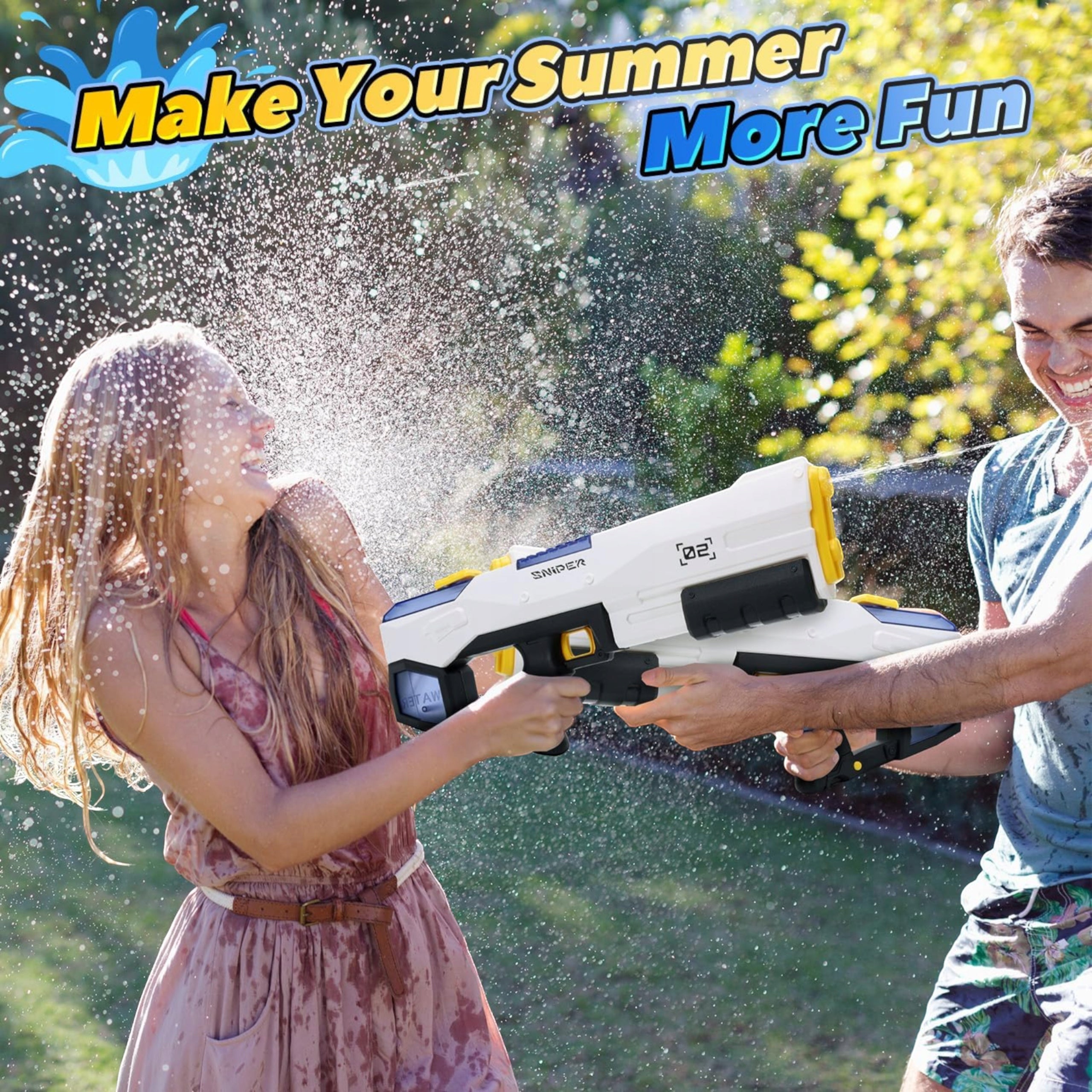 LARGE ELECTRIC WATER GUN AUTOMATIC WATER INTAKE RANGE 12M Kid's age 3+ years