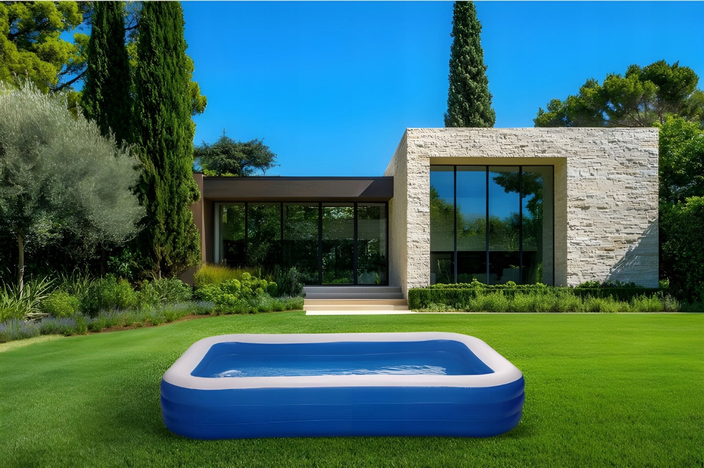 LARGE FAMILY INFLATABLE GARDEN POOL FOR KIDS FOR GARDEN 305 x 183 CM XXL Brand Allbag