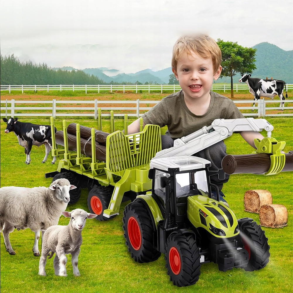 LARGE FARM TRACTOR TRAILER AGRICULTURAL MACHINERY XL TOY WITH REMOTE CONTROL FOR CHILDREN Packaging status original