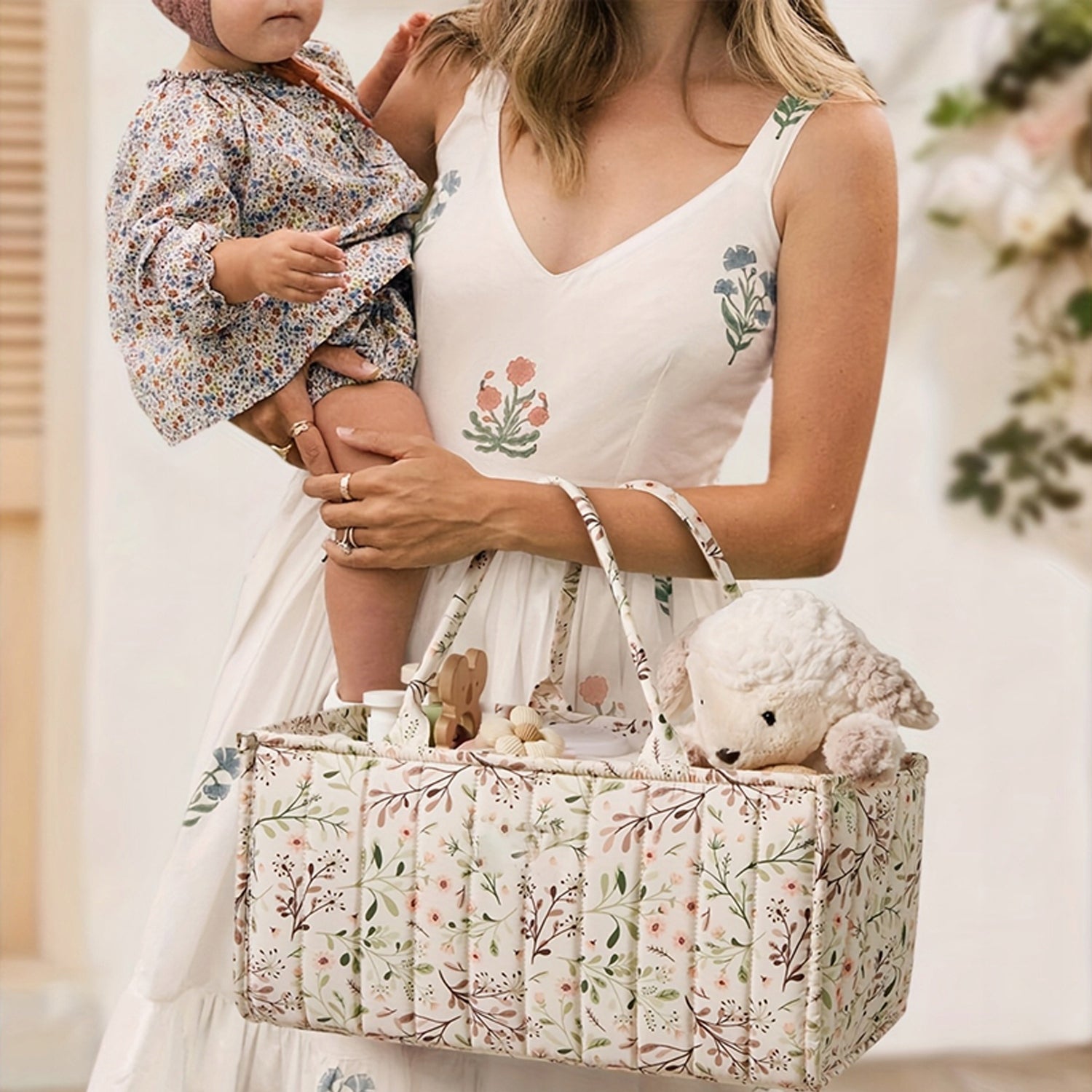 LARGE FELT ORGANIZER BAG DIAPER BASKET TOYS ACCESSORIES STYLISH Packaging status original