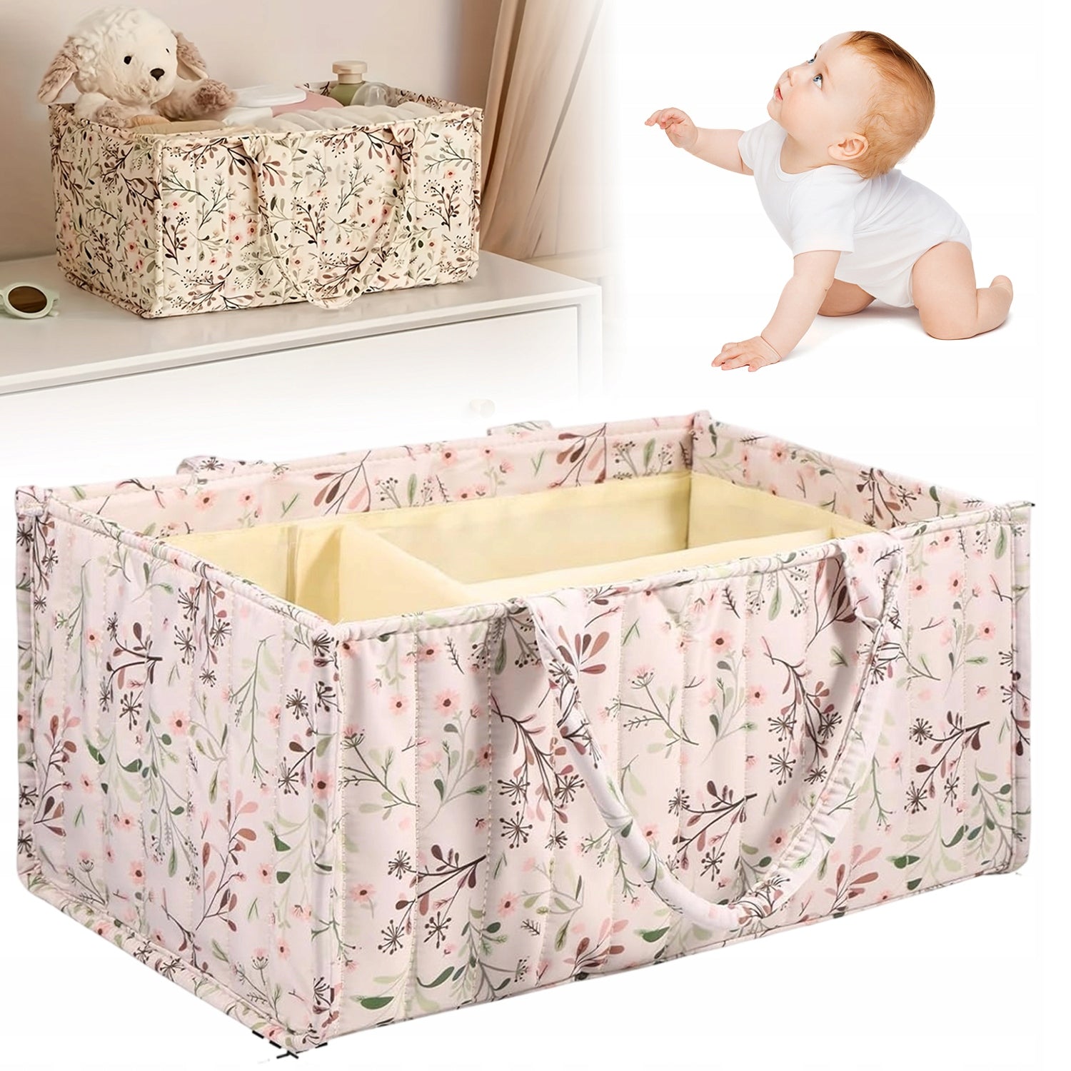LARGE FELT ORGANIZER BAG DIAPER BASKET TOYS ACCESSORIES STYLISH