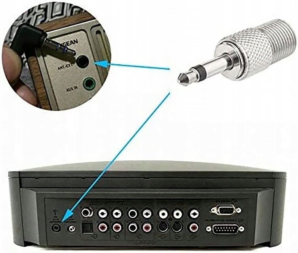 LARGE FM RADIO ANTENNA + AMPLIFIER + 4 DIFFERENT ADAPTERS FOR CINEMA TOWER RADIO Packaging status original