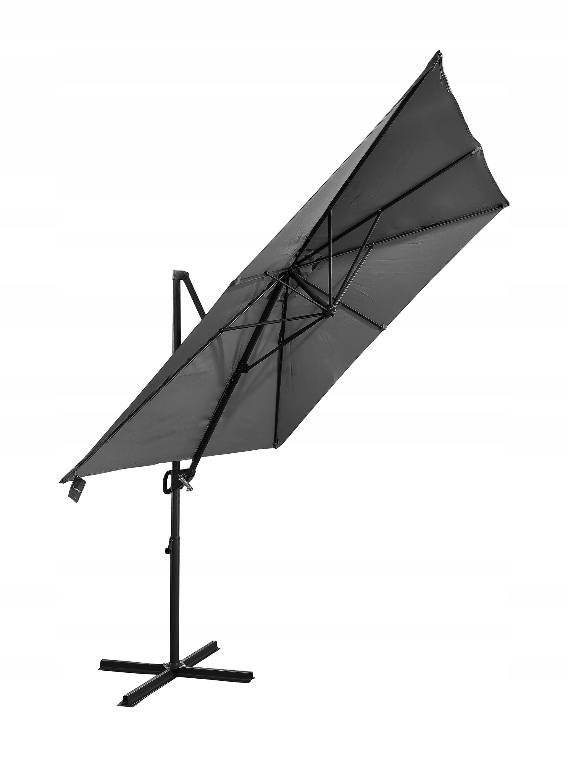 LARGE FOLDING ADJUSTABLE GARDEN UMBRELLA 250x250cm SEATTLE DARK GREY Color gray