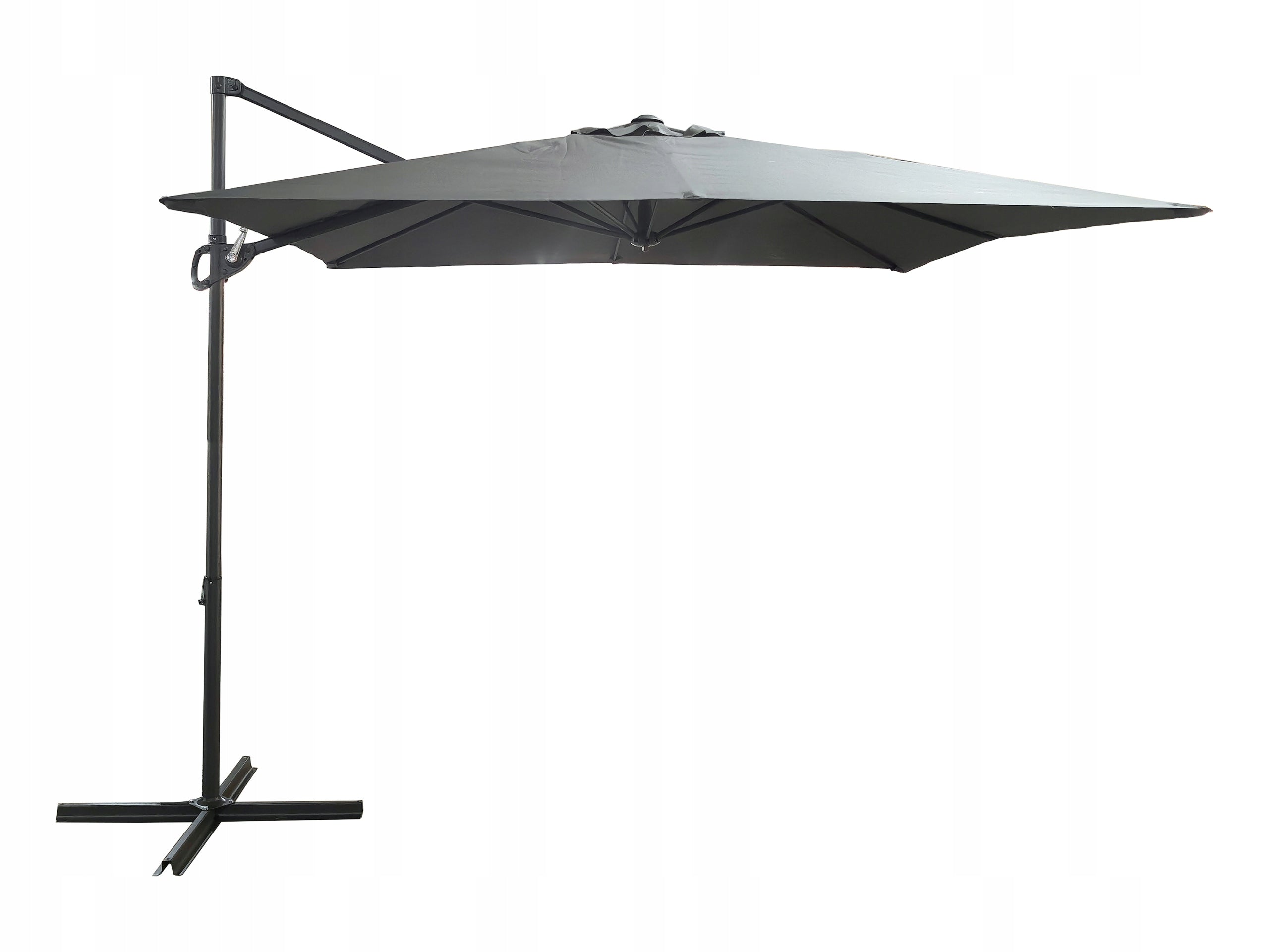 LARGE FOLDING ADJUSTABLE GARDEN UMBRELLA 250x250cm SEATTLE DARK GREY